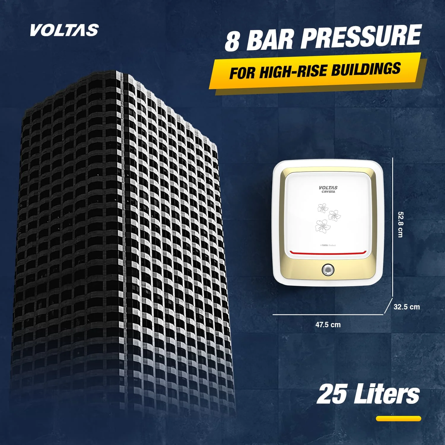Voltas Crysta 5 Star Water Heater - 25L (2000 W) - Image 2