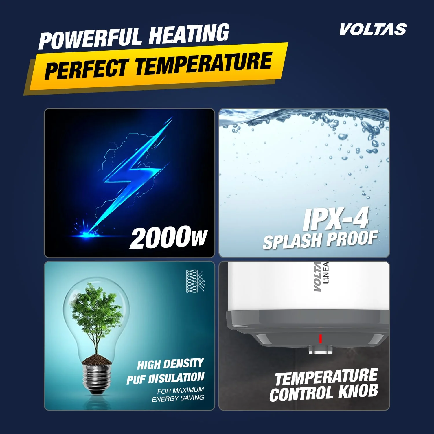 Voltas Linea 3 Star Water Heater - 25L (2000W) - Image 3