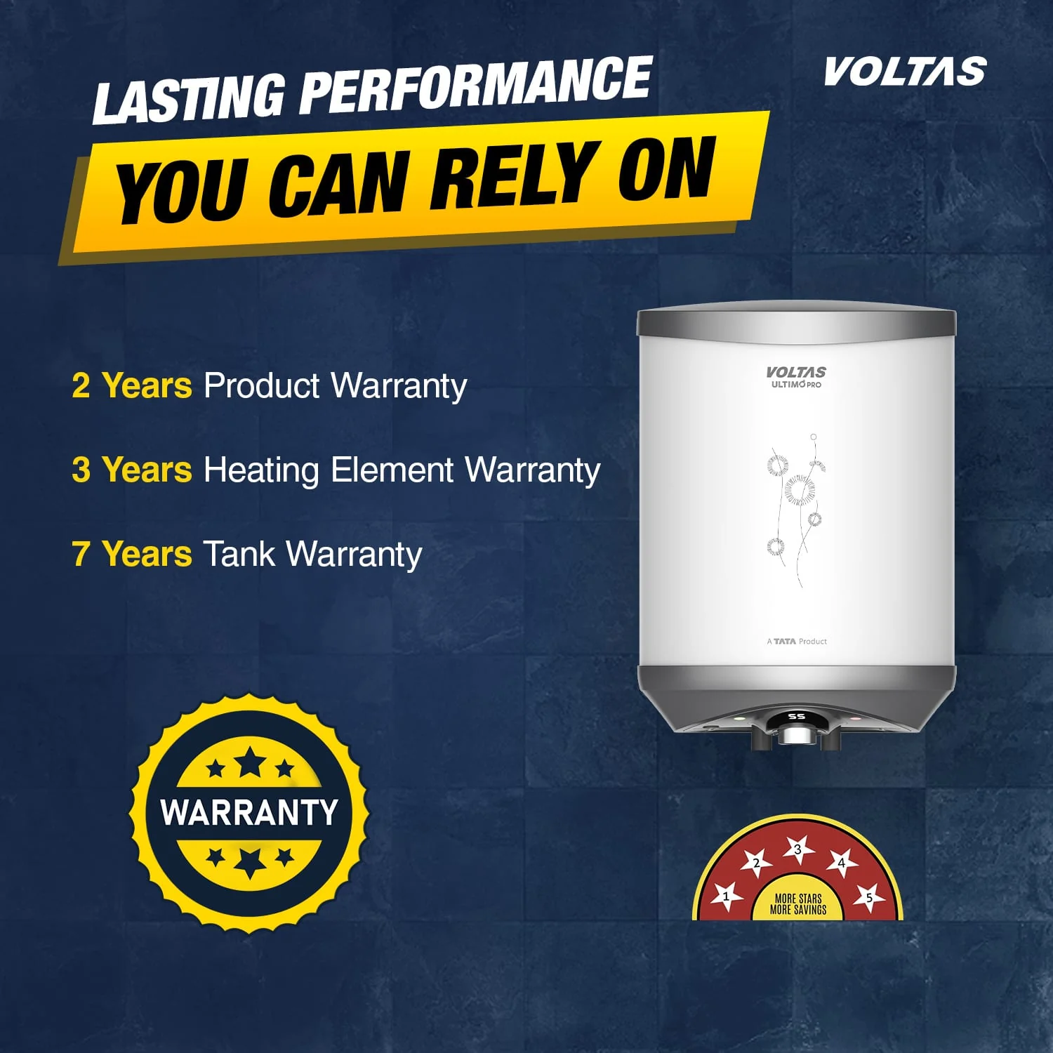 Voltas Ultimo Pro 5 Star Water Heater - 10L (2000 W) - Image 7